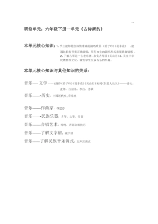 单元知识结构图《古诗新韵》