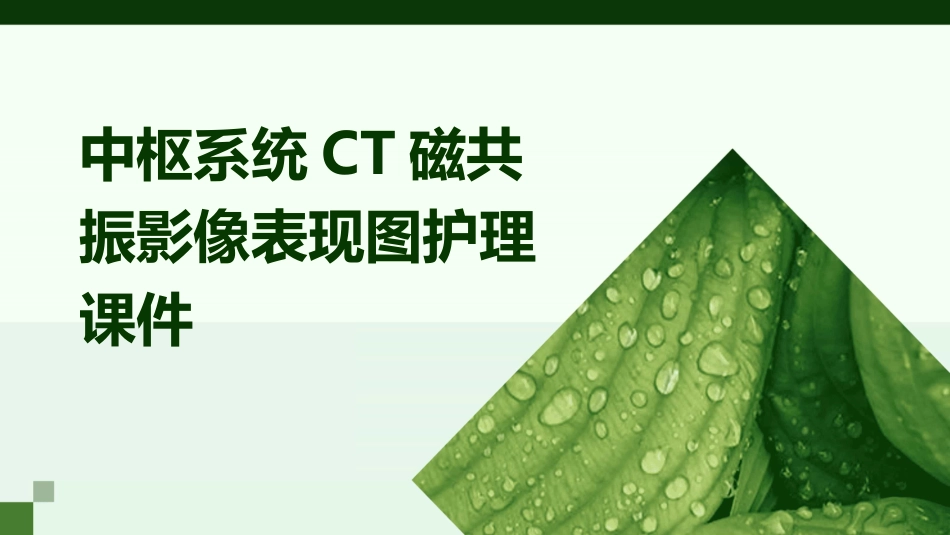 中枢系统CT磁共振影像表现图护理课件_第1页
