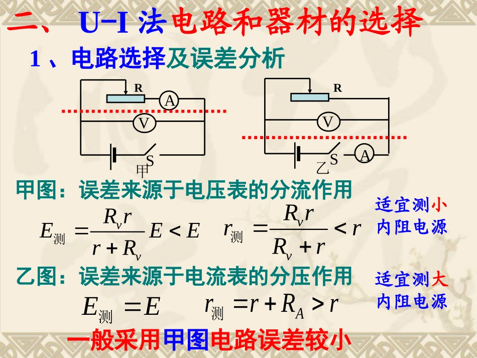 高中物理新课标版人教版选修3-1精品课件：《实验：测定电池的电动势和内阻》(PPT课件可编辑)_第3页