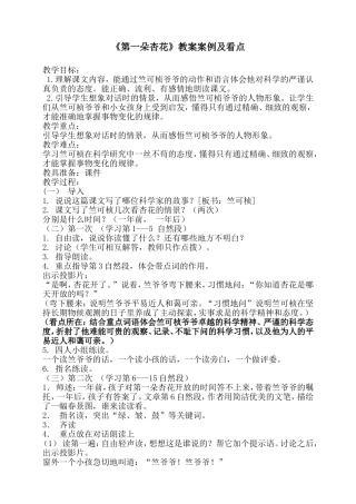 《第一朵杏花》教学案例及看点