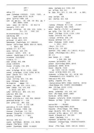 人教版高中英语单词表含音标汇总