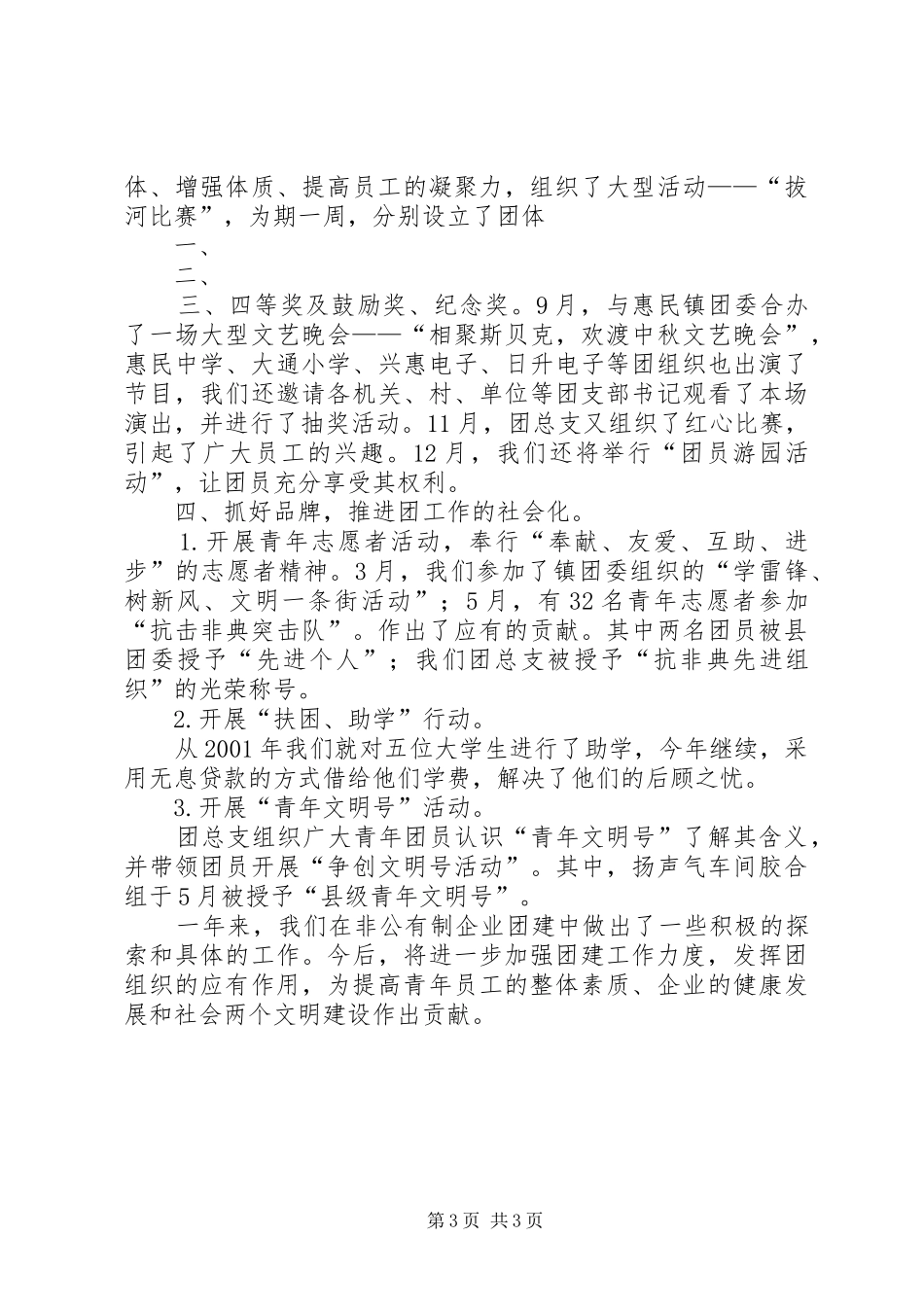 公司团总支工作计划 _第3页