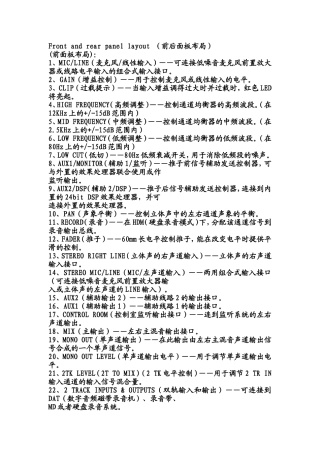 调音台使用说明书