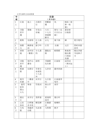 人教版 一年级必背古诗 必读书目