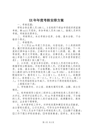 XX年年度考核安排方案 