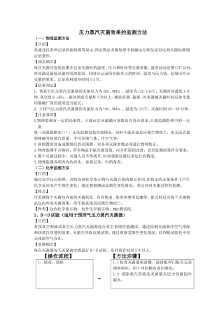 压力蒸汽灭菌效果的监测方法文档