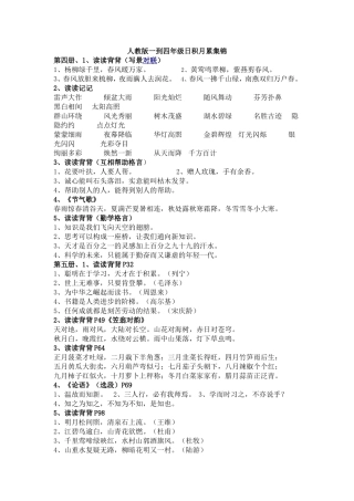 人教版一到四年级日积月累集锦