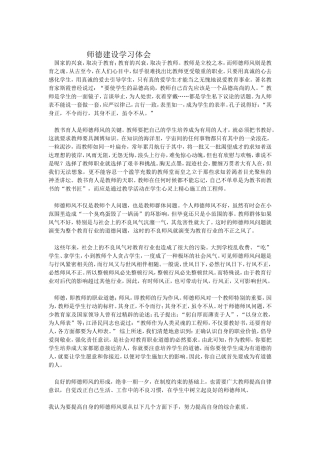 师德建设学习体会