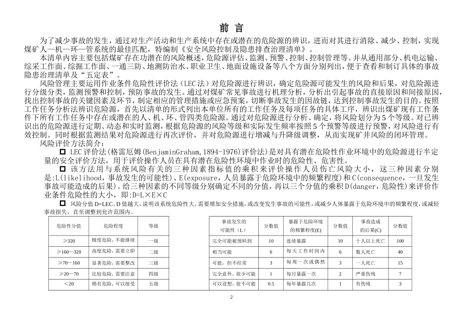 风险控制及隐患排查治理清单汇总--完稿_第2页