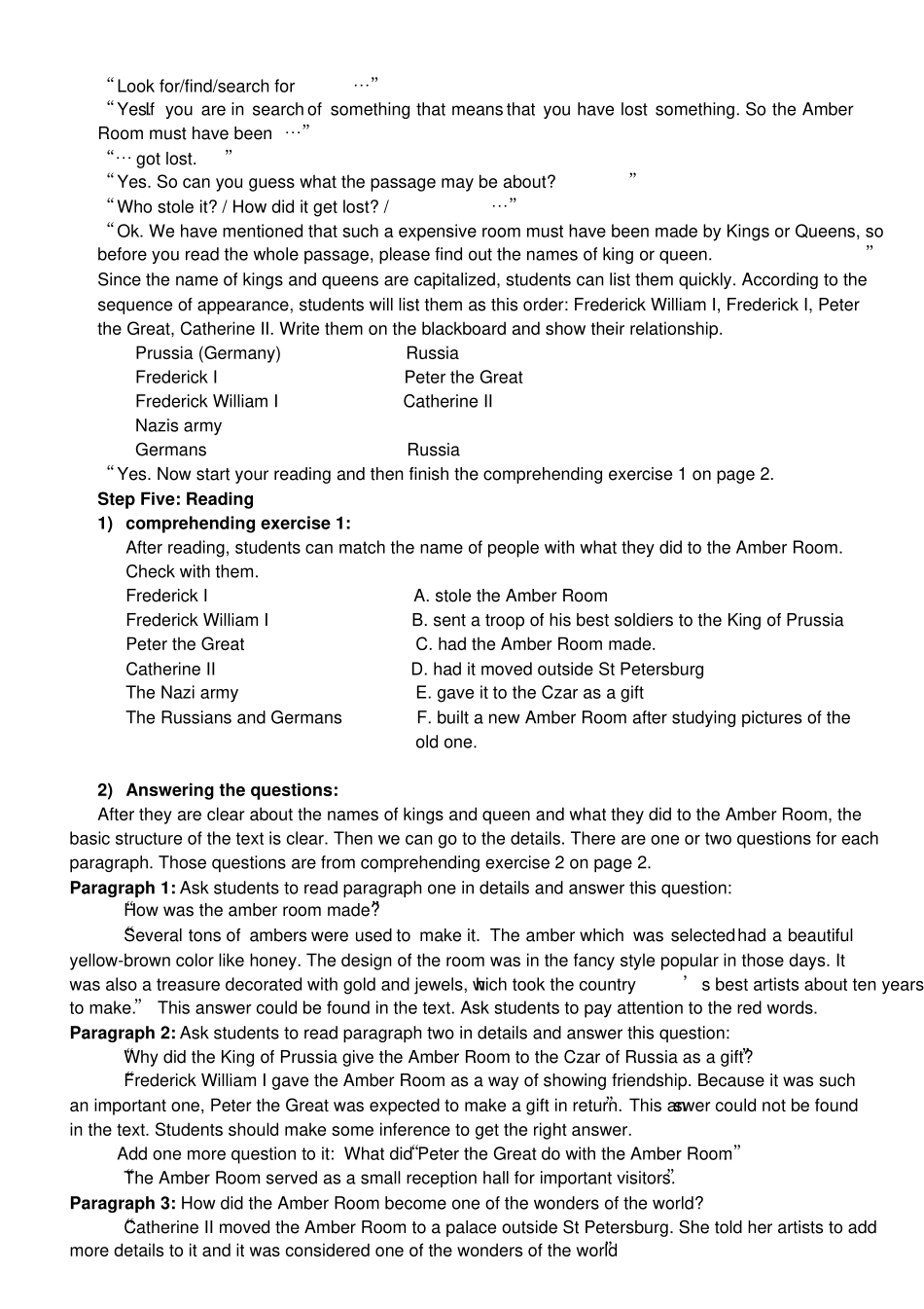 人教版高中英语必修2Unit1culturalrelicsWarming-upandReading教学设计_第3页
