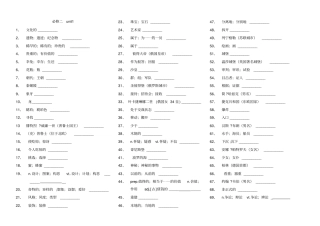 人教版高中英语必修2单词默写