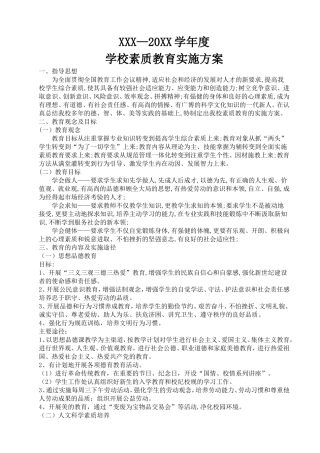学校素质教育实施方案