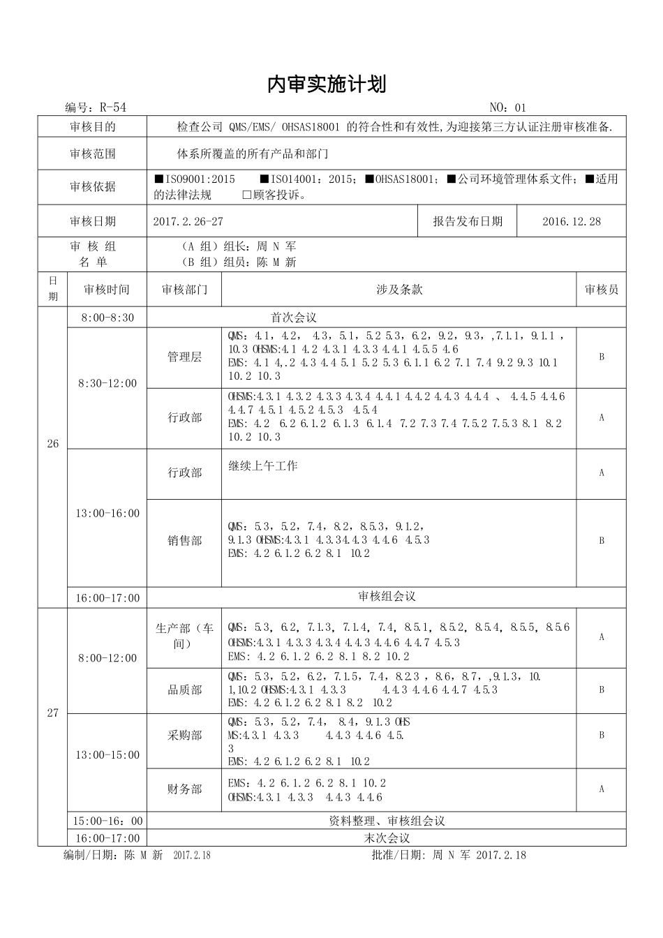 最新版三体系全套内审记录_第3页