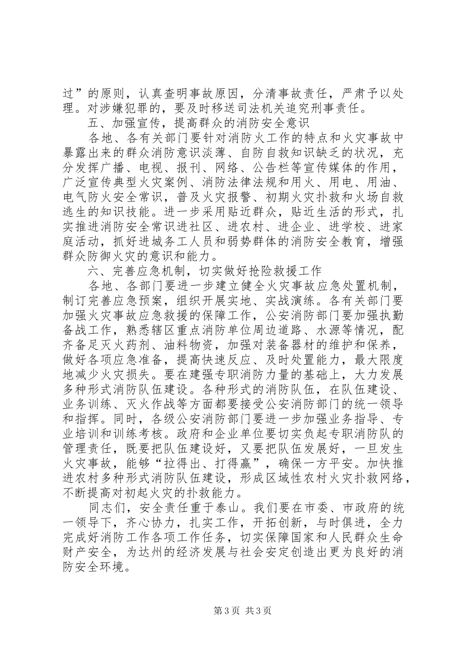 在全市消防安全工作会议上的讲话_第3页