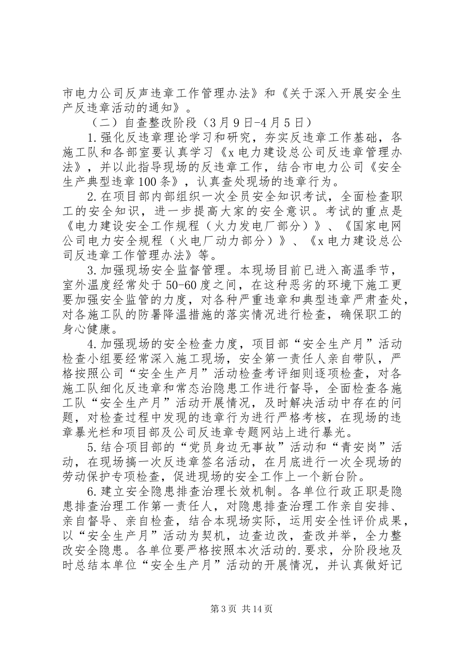 20XX年安全生产月工作计划方案多篇_第3页