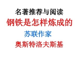 名著导读《钢铁是怎样炼成的》ppt课件(33页)