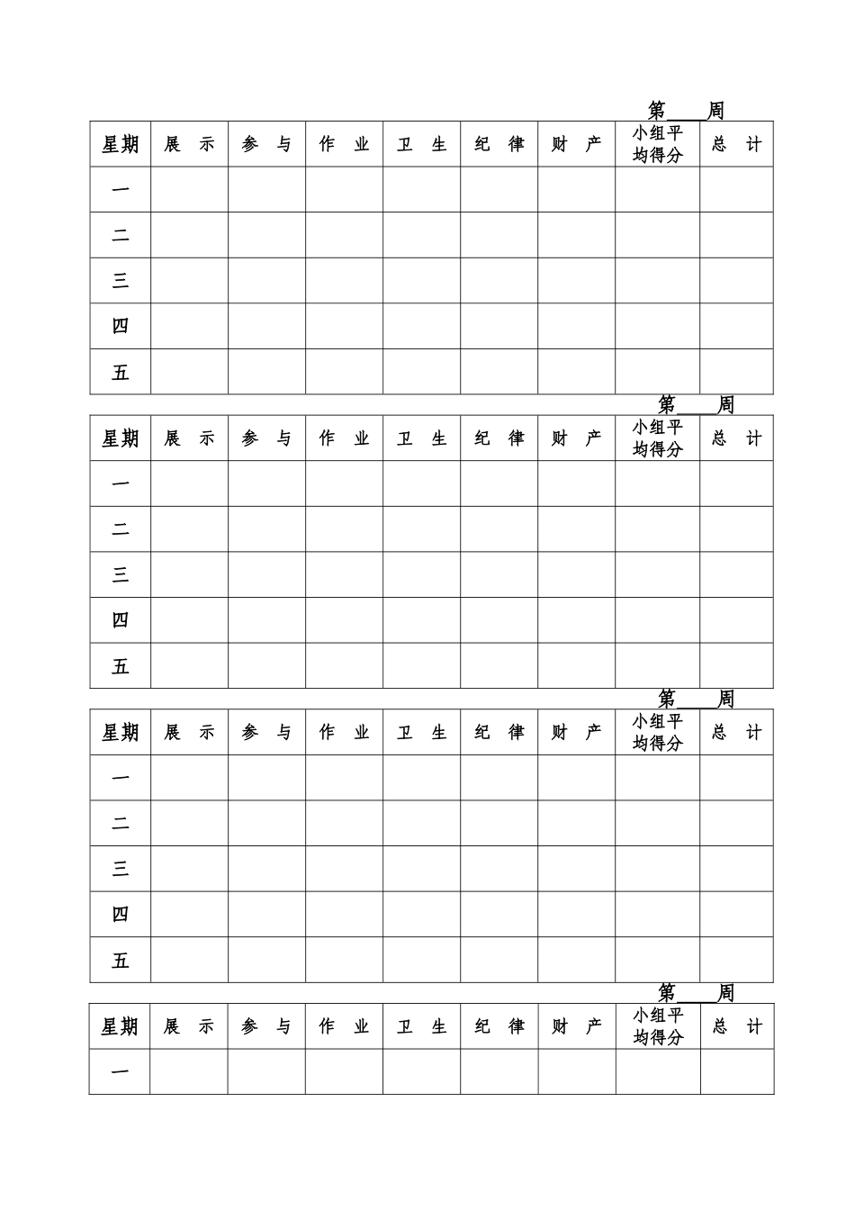 小组学习评价标准及记录表_第3页