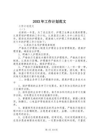 20XX年工作计划范文 