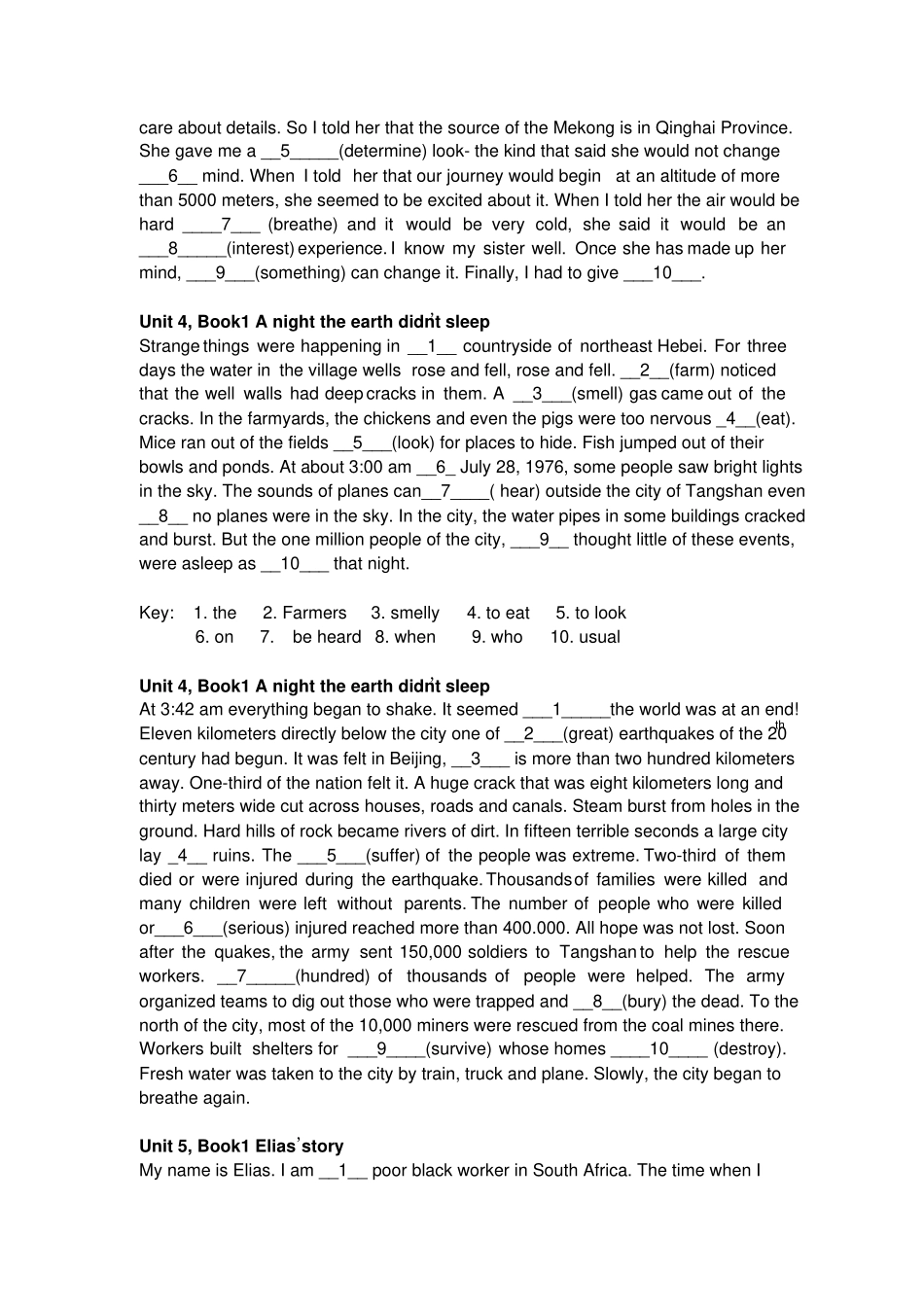 人教版高中英语必修一reading语法填空_第3页
