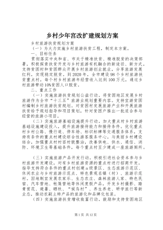 乡村少年宫改扩建规划方案 