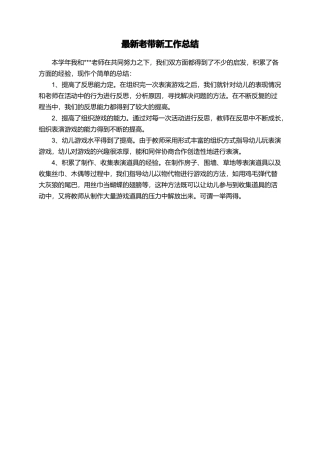 最新老带新工作总结