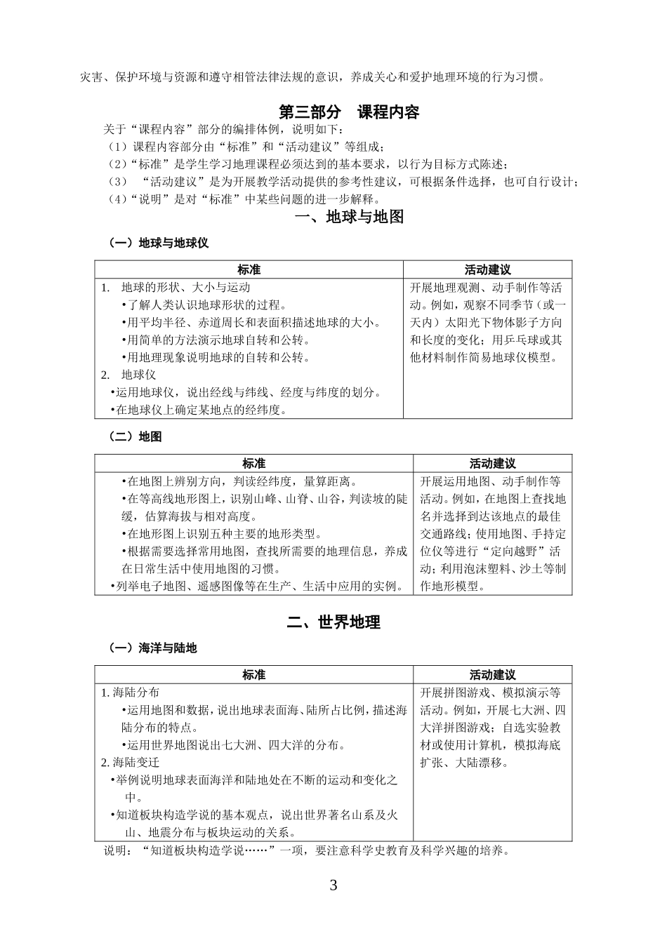 义务教育地理课程标准(2011年版)_第3页