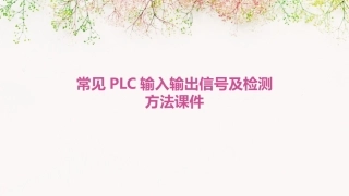 常见PLC输入输出信号及检测方法课件