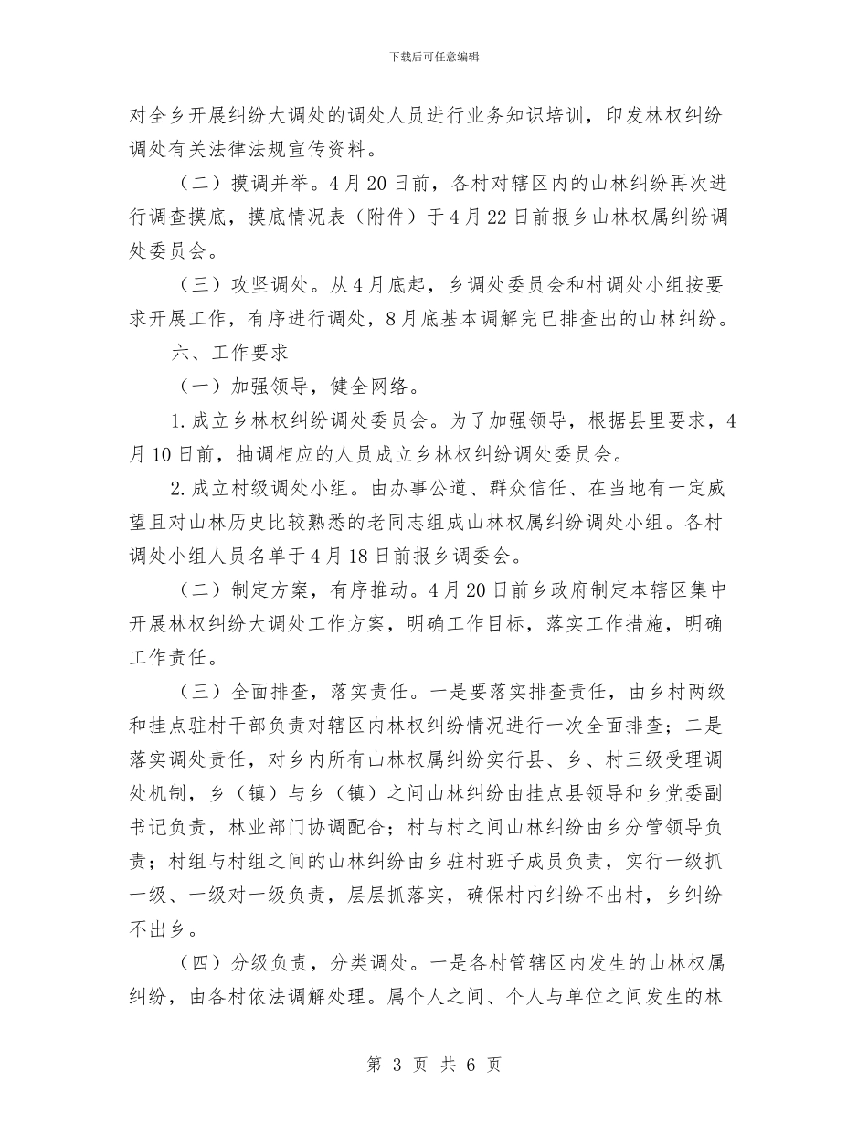 全乡开展山林权属纠纷大调处方案与全乡文明家庭评选活动方案汇编_第3页