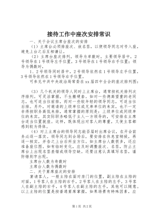 接待工作中座次安排常识 