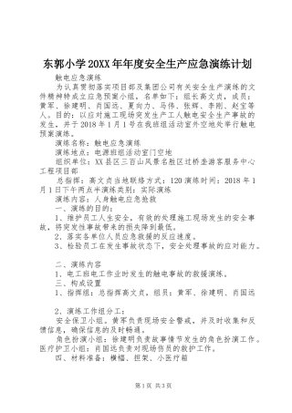 东郭小学20XX年年度安全生产应急演练计划 (5)