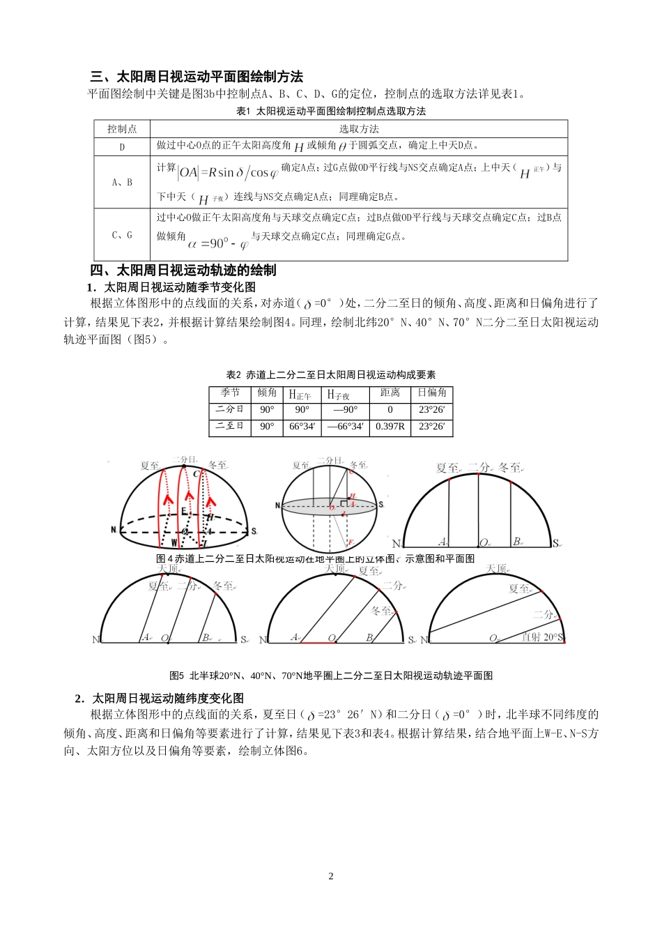 太阳周日视运动轨迹的绘制及计算_第2页