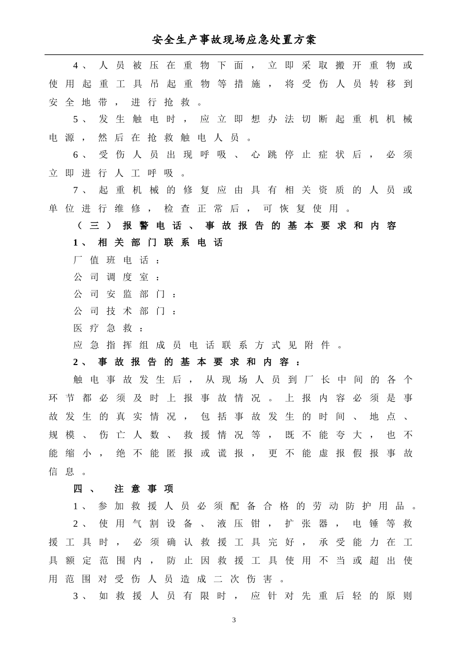 起重机械伤害事故现场应急处置方案_第3页