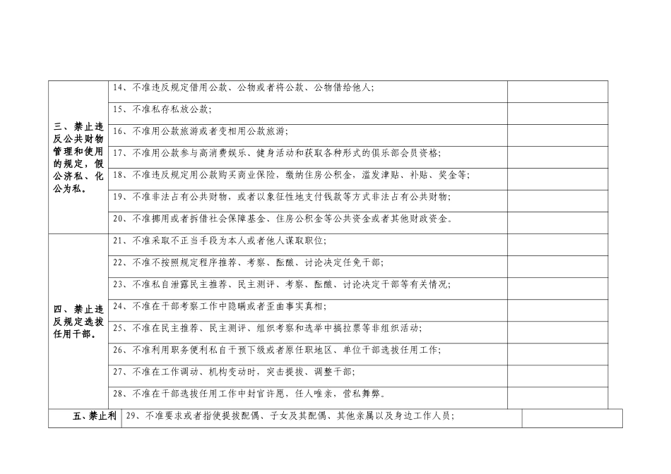 廉洁自律情况对照自查表_第2页