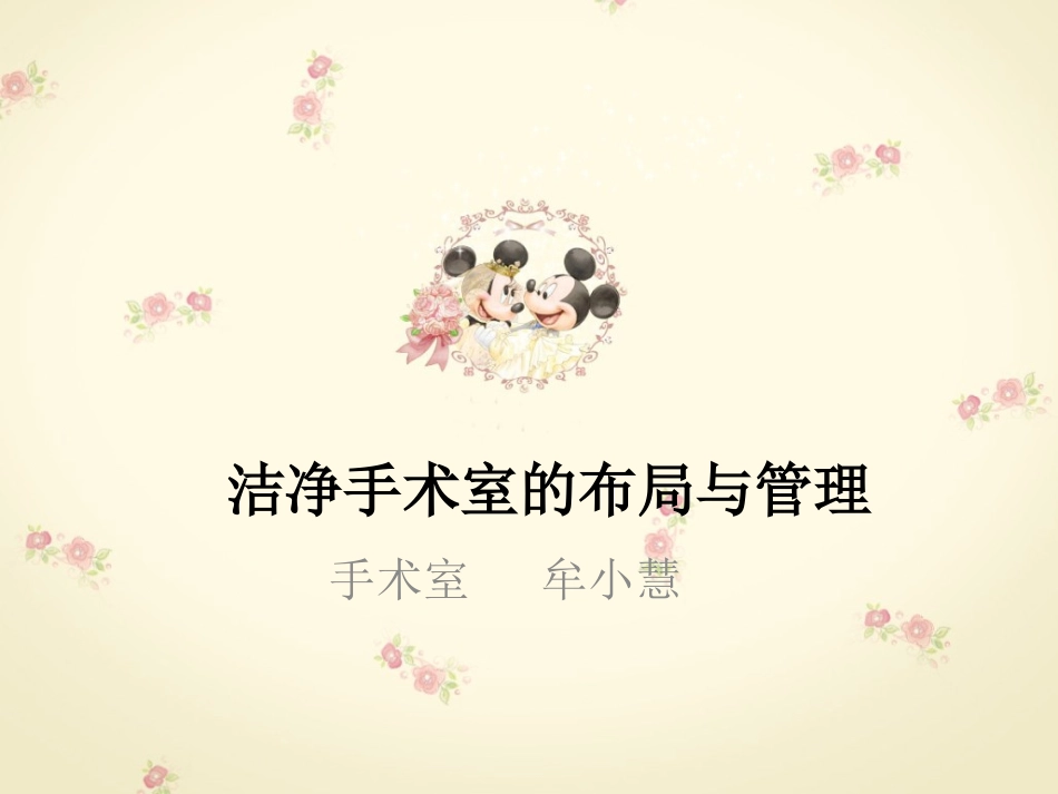 洁净手术室的布局与管理.ppt田瑶_第1页