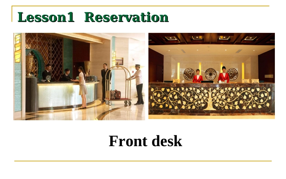 酒店情景英语 1.1 Reservation_第2页