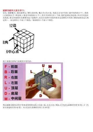 魔方全攻略——七步还原任何魔方