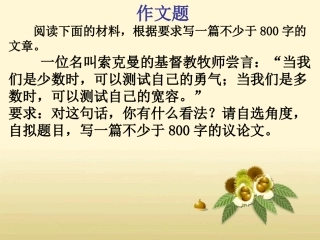 勇气和宽容高三作文讲评