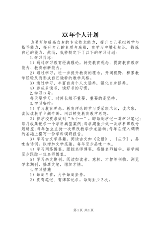 XX年个人计划 