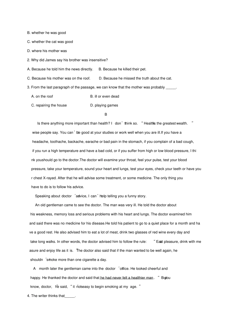 人教版高中英语必修一第一学期高一级期末_第2页