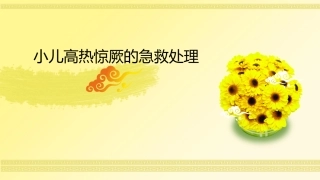小儿高热惊厥急救处理