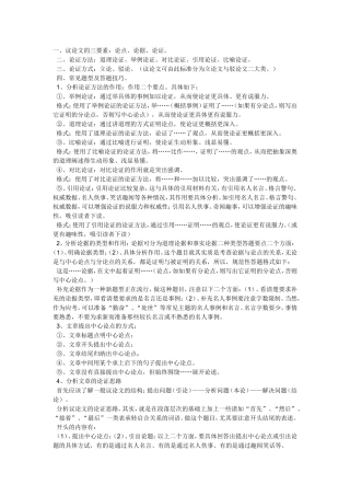 议论文答题格式