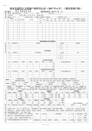 建档立卡贫困户调查登记表