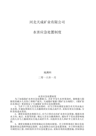 水害应急处置制度