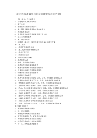 项目工程流程文件资料