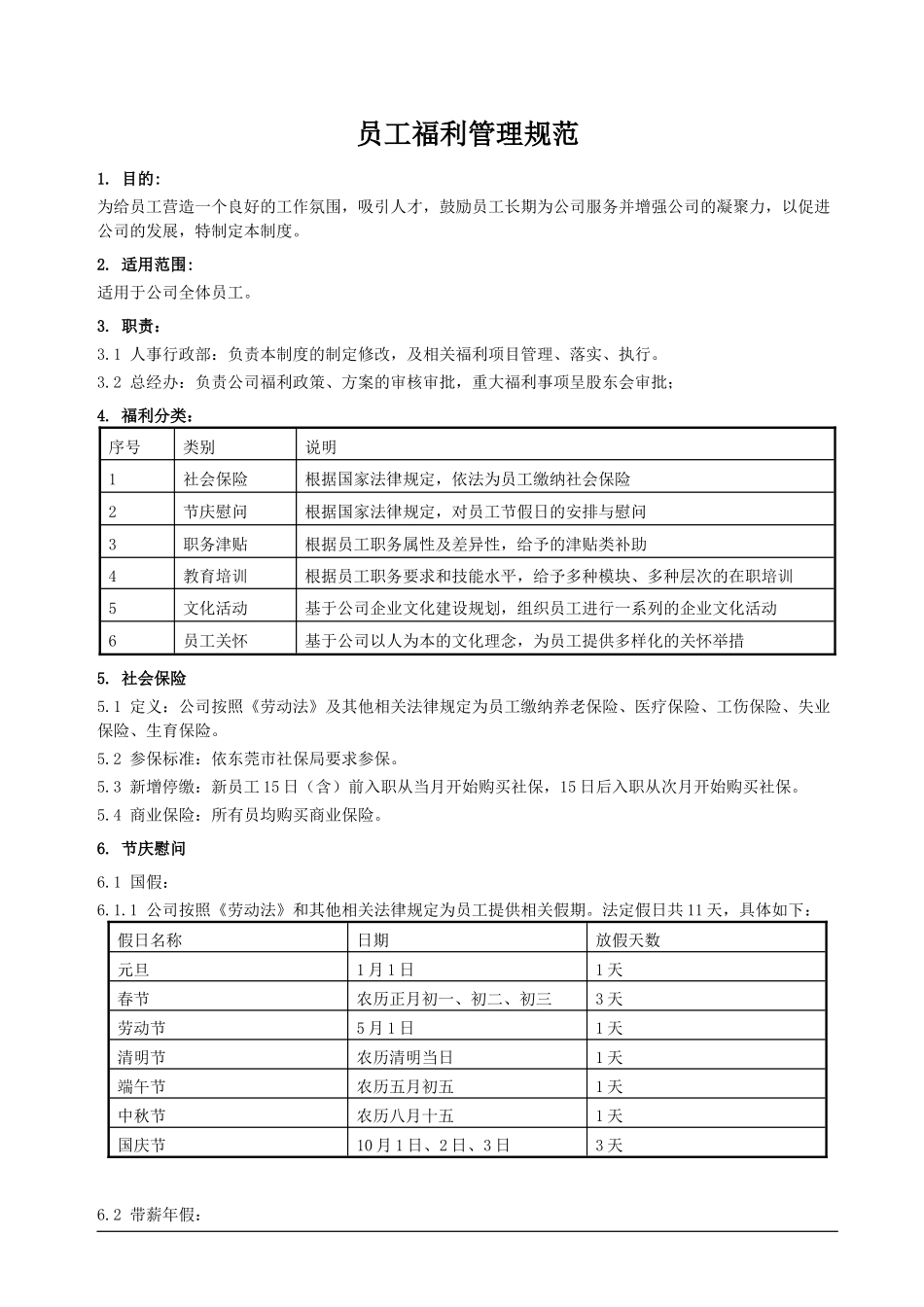员工福利管理规范(含表格)[1]_第1页