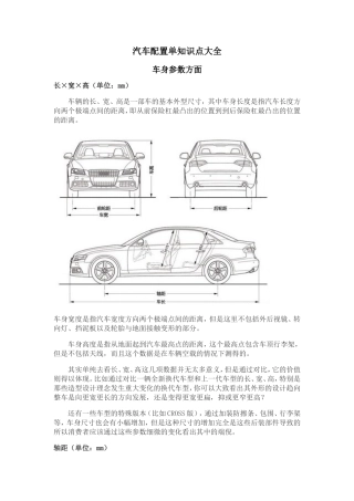 汽车配置单知识点大全