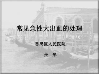 各种急性大出血的处理