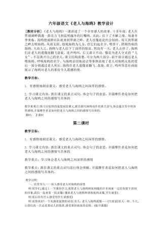老人与海鸥教学设计