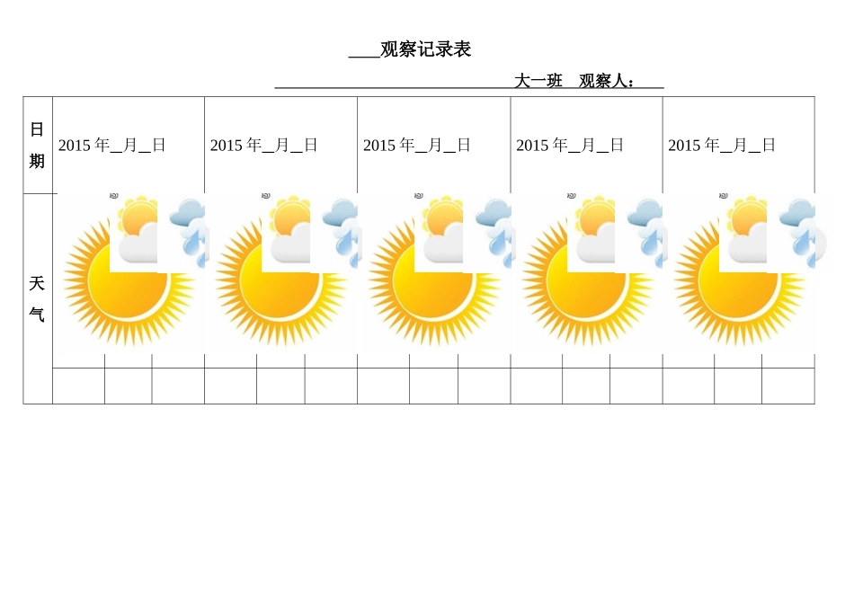 自然角观察记录表(表格)_第1页