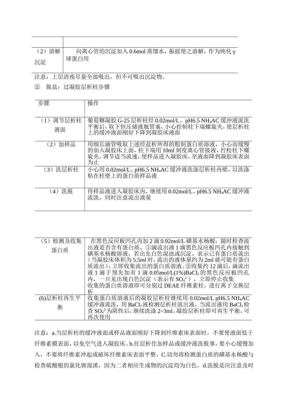 血清清蛋白、γ-球蛋白的分离、提纯与鉴定_第3页